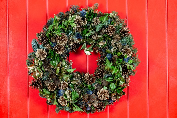 Gold greeting Christmas wreath Gold greeting Christmas wreath
