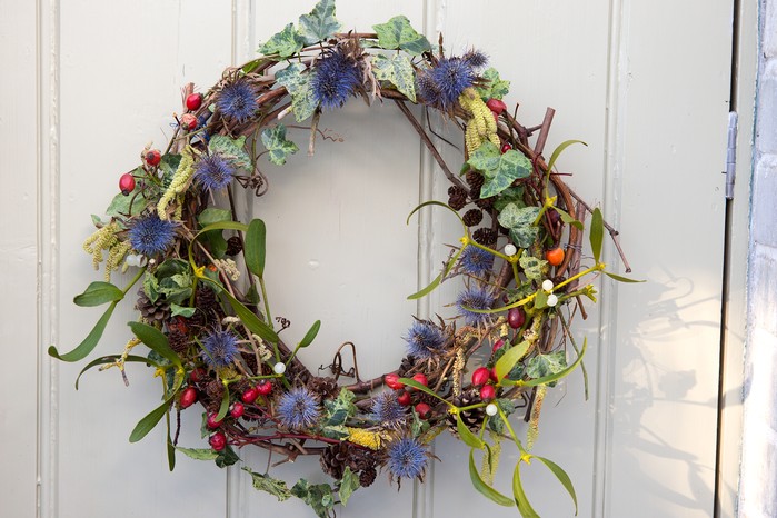 Mistletoe and teasel wreath Mistletoe and teasel wreath