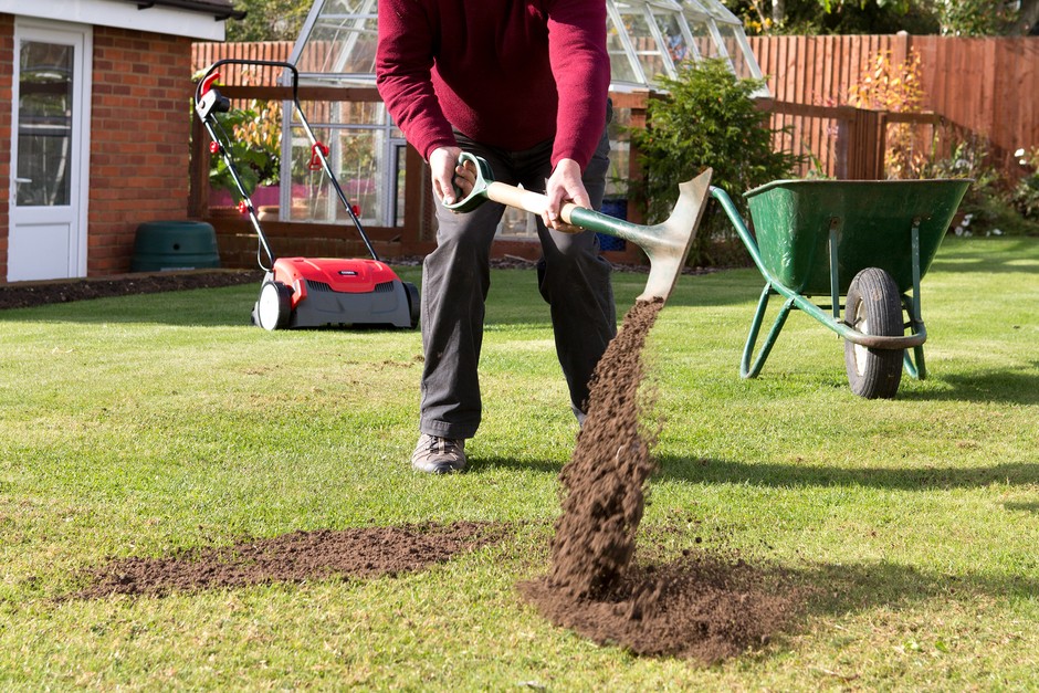 Top dressing a lawn Top dressing a lawn